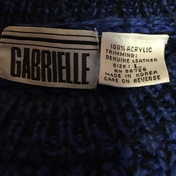 EUC✨ GABRIELLE vintage women's large blue 80s oversized sweater - Picture 2 of 8